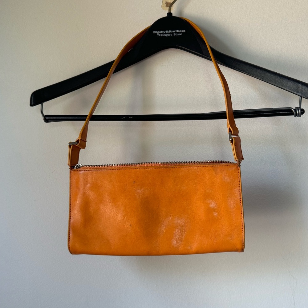 Orange Leather Monsac Purse